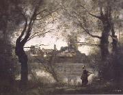 Jean Baptiste Camille  Corot Mantes (mk11) oil on canvas